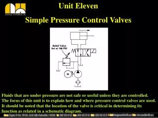 Unit Eleven Simple Pressure Control Valves