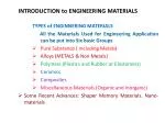INTRODUCTION to ENGINEERING MATERIALS - slide 1