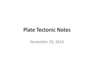 Plate Tectonic Notes