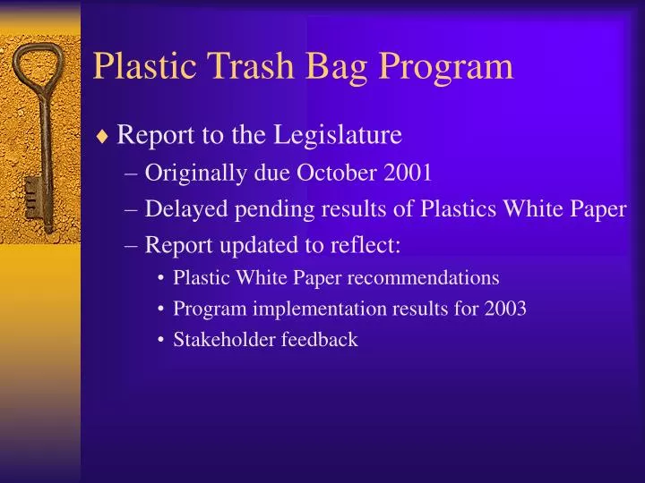 plastic trash bag program