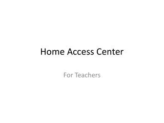 Home Access Center