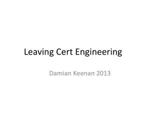 Leaving Cert Engineering