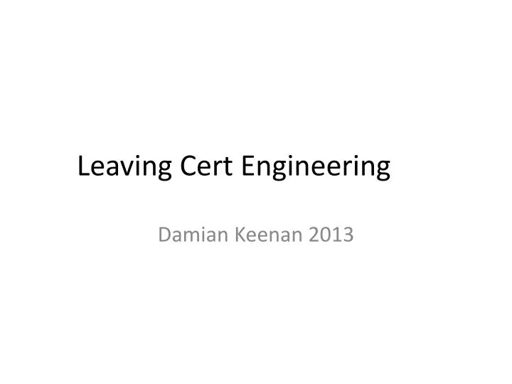 leaving cert engineering