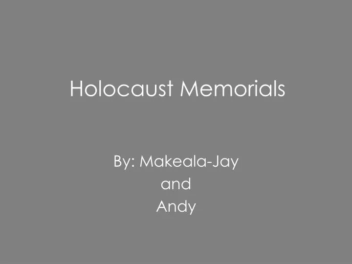 holocaust memorials