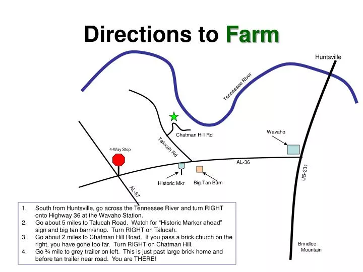 directions to farm