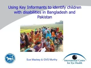 Using Key Informants to identify children with disabilities in Bangladesh and Pakistan