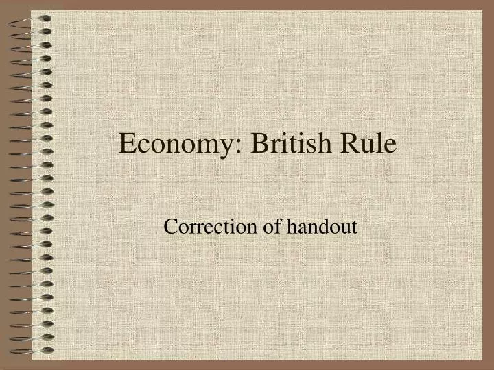 economy british rule