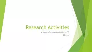 Research Activities