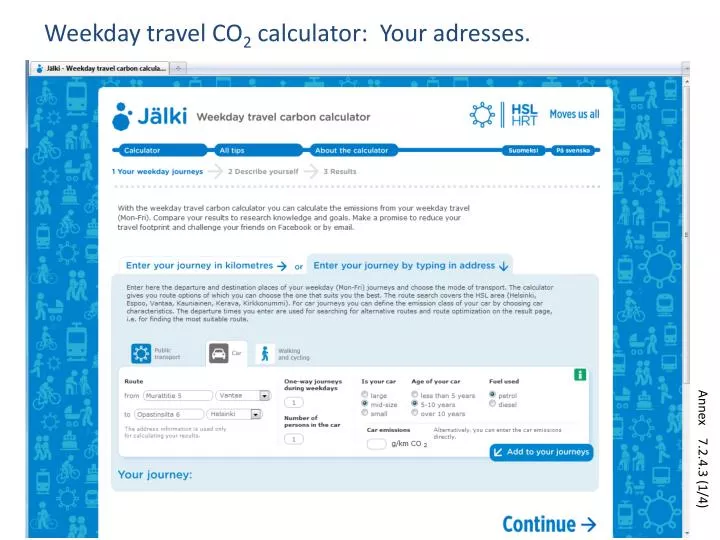 weekday travel co 2 calculator your adresses