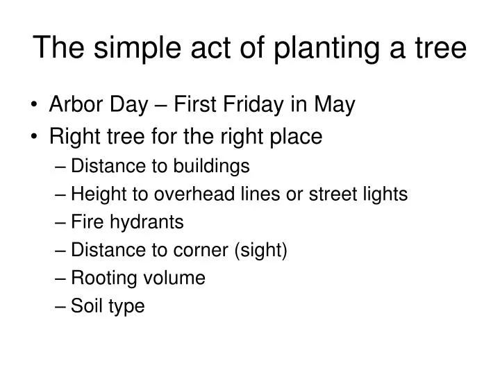 the simple act of planting a tree