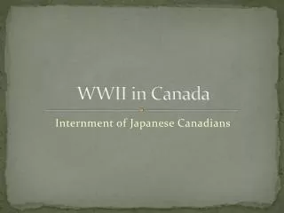 WWII in Canada