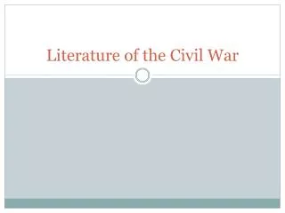 Literature of the Civil War