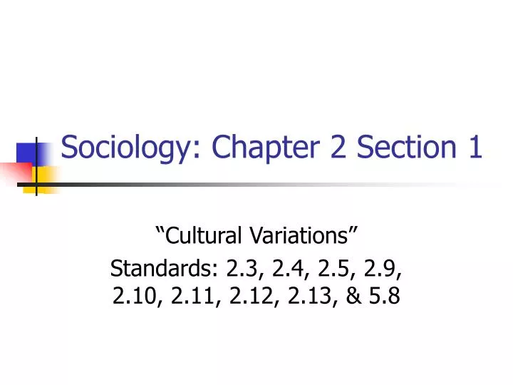 sociology chapter 2 section 1