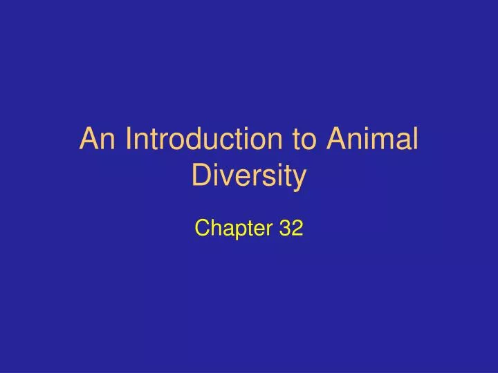 an introduction to animal diversity