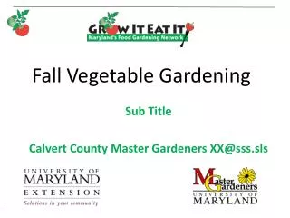 Fall Vegetable Gardening