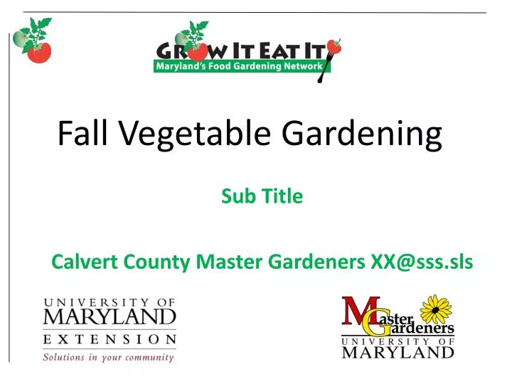 fall vegetable gardening