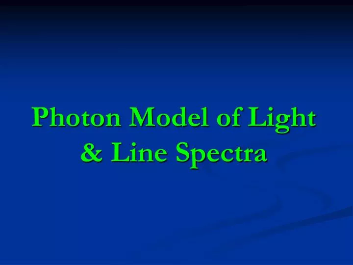 photon model of light line spectra