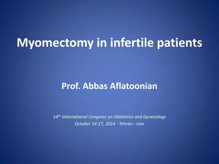 myomectomy in infertile patients