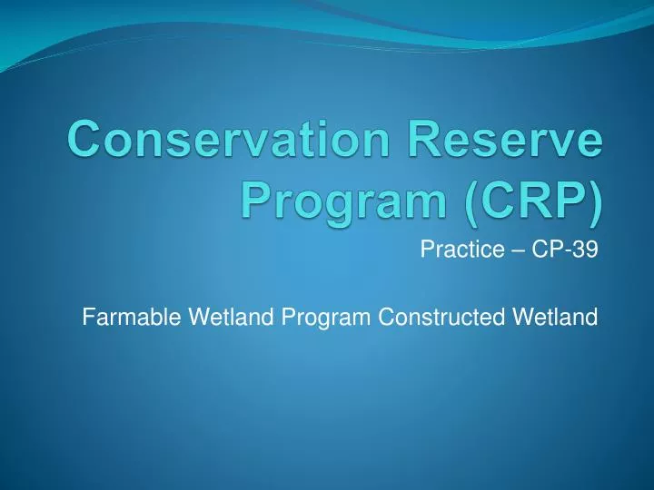 conservation reserve program crp