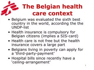 The Belgian health care context