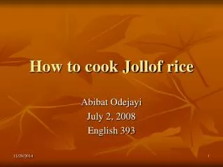How to cook Jollof rice
