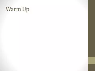 warm up