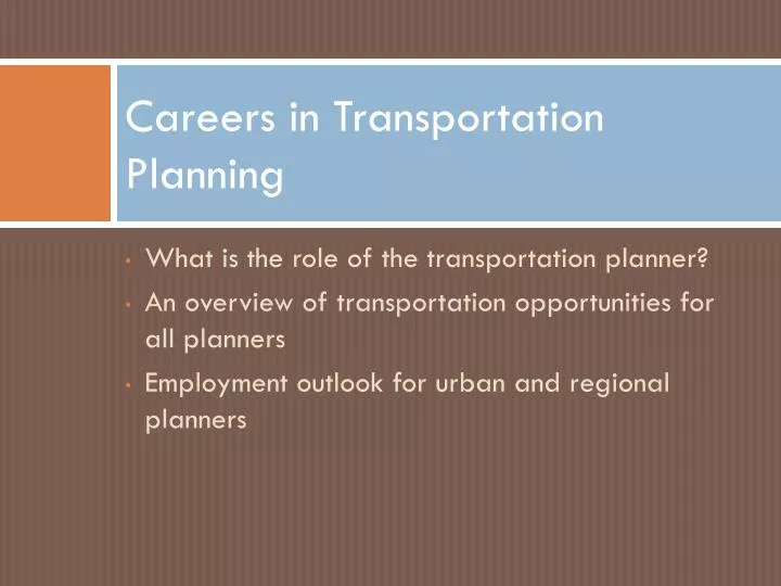 careers in transportation planning