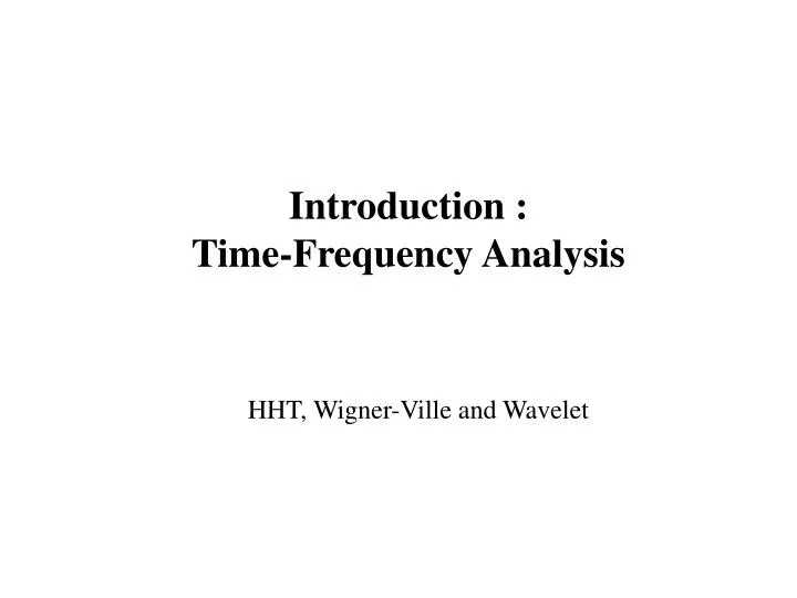 introduction time frequency analysis