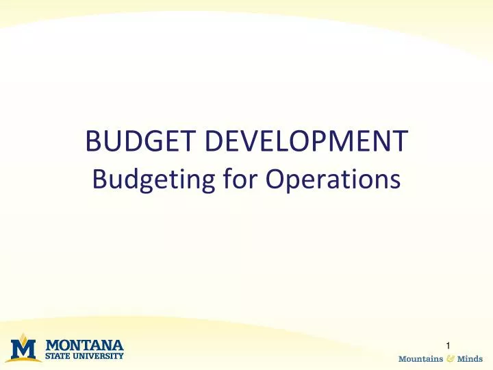 budget development budgeting for operations