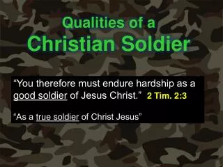 Qualities of a Christian Soldier