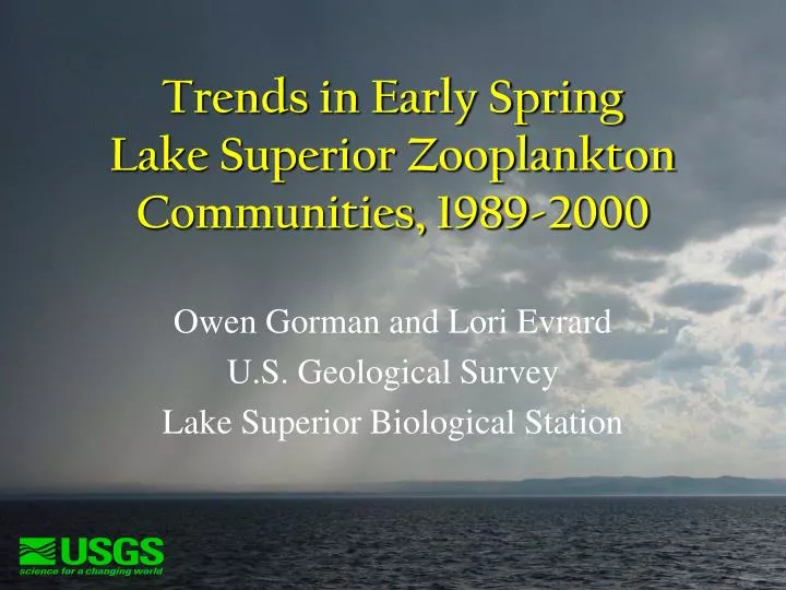 trends in early spring lake superior zooplankton communities 1989 2000