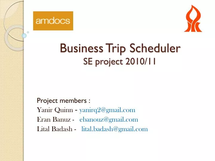 business trip scheduler se project 2010 11