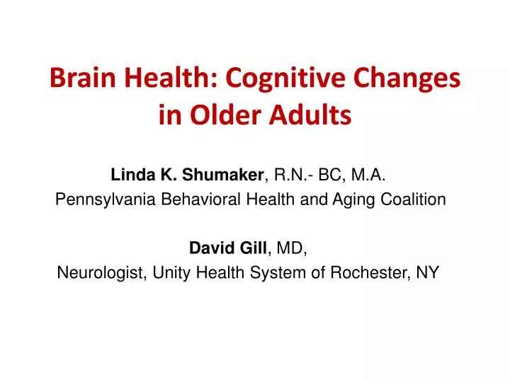 brain health cognitive changes in older adults