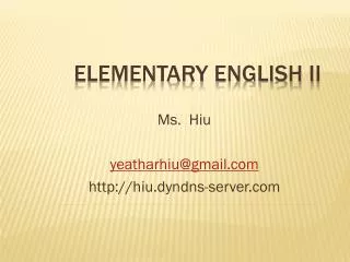 Elementary English II
