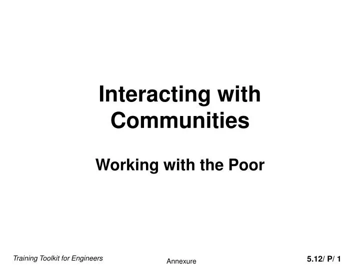 interacting with communities