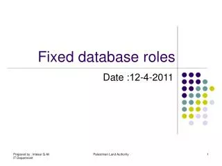 Fixed database roles