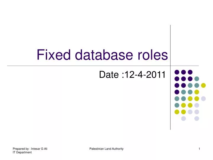 fixed database roles