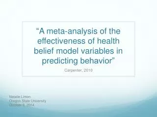 “ A meta-analysis of the effectiveness of health belief model variables in predicting behavior”