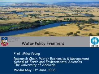 Water Policy Frontiers