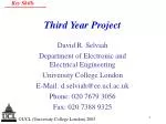 Third Year Project - slide 1