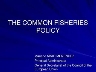 the common fisheries policy