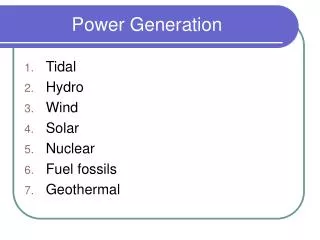 Power Generation
