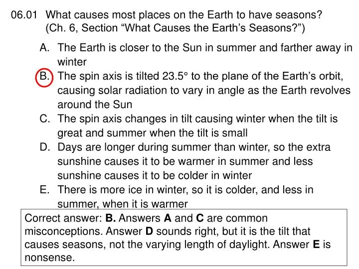 what causes most places on the earth to have seasons ch 6 section what causes the earth s seasons