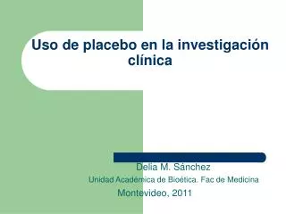 Uso de placebo en la investigación clínica