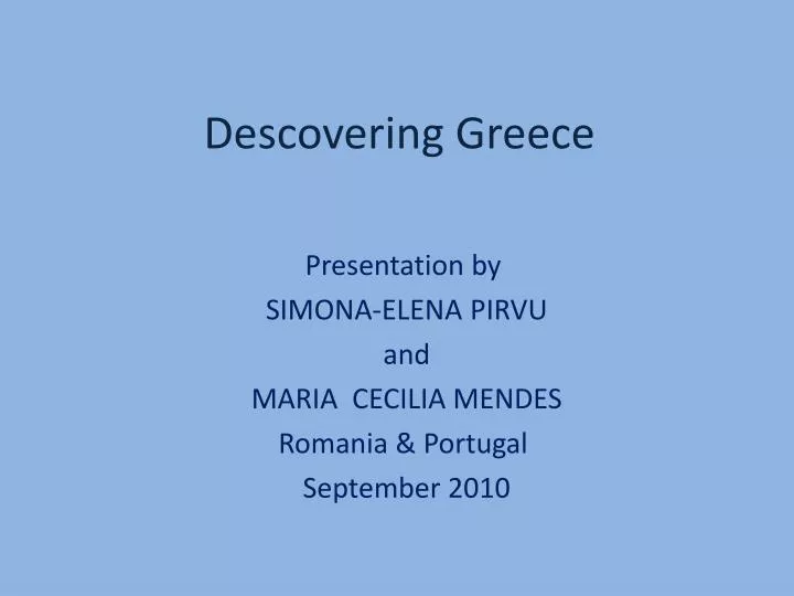 descovering greece