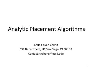 Analytic Placement Algorithms