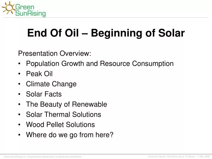 end of oil beginning of solar