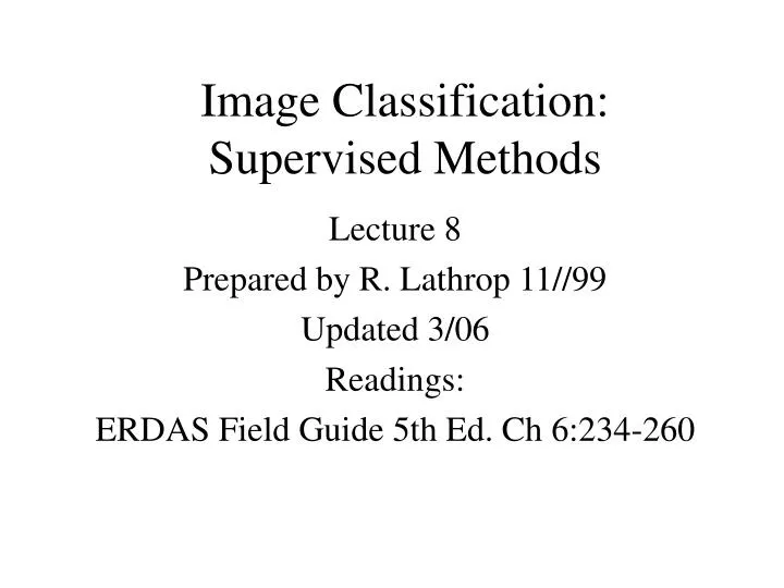 image classification supervised methods