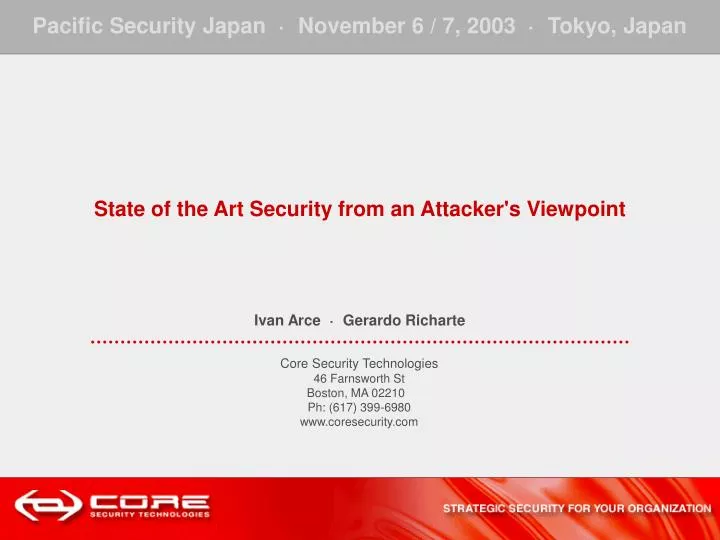 state of the art security from an attacker s viewpoint ivan arce gerardo richarte
