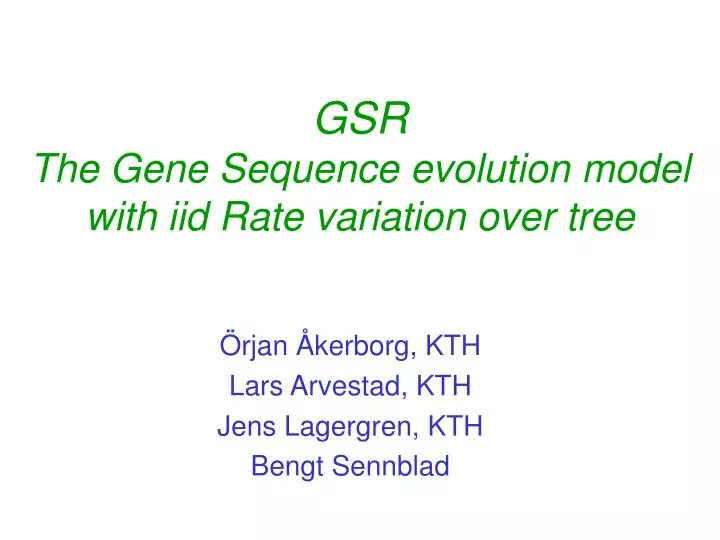 gsr the gene sequence evolution model with iid rate variation over tree